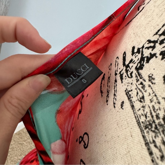 Floral Brightly Colored Asymmetrical Tropical Vacation Dress SMALL - Picture 6 of 6